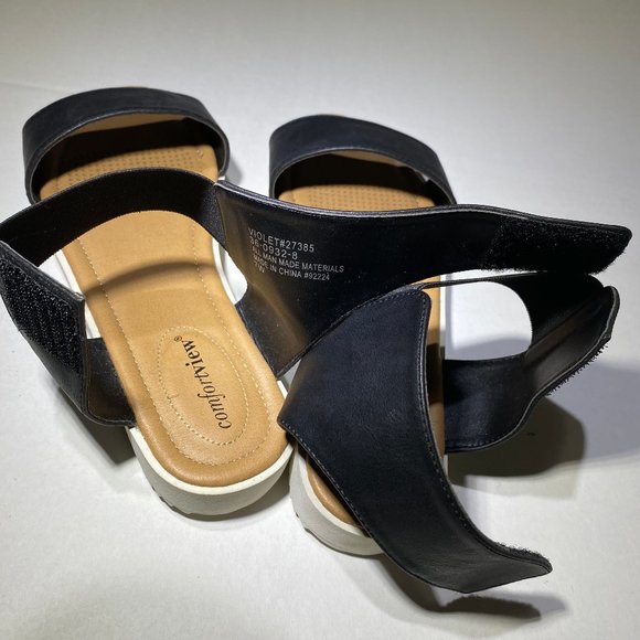 COMFORTVIEW Violet Sandal, Black, Size 7 W - Picture 8 of 10